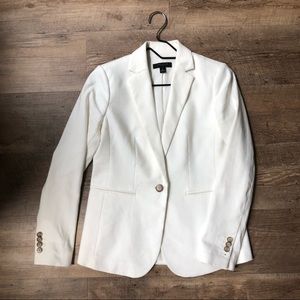 Ann Taylor White Linen Blazer 00P